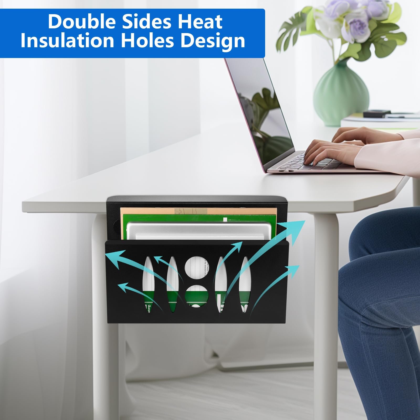 Подставка для ноутбука с ящиком органайзером Zijstandaard Сталь Черный (одинарный слой), фото №4 Подставка для ноутбука с ящиком органайзером Zijstandaard Сталь Черный (одинарный слой), фото №4