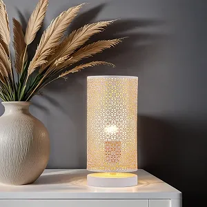 Настільна лампа Marrakech Tuza 25 см метал E27 Біла synthetic.ua - Фото 1