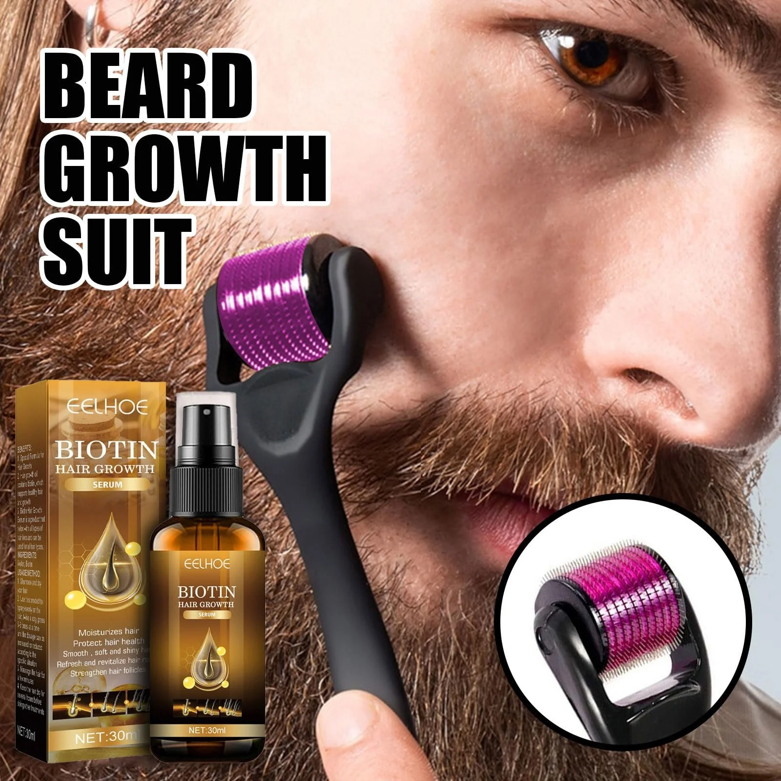 Сироватка для росту волосся Shefave Biotin з ролером для прискорення росту волосся, фото №3