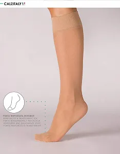 Носки Calzitaly 6 пар женских носков из эластичной лайкры Тонкие элегантные гольфы Черный, телесный 18 ден Сделано в Италии synthetic.ua - Фото 1