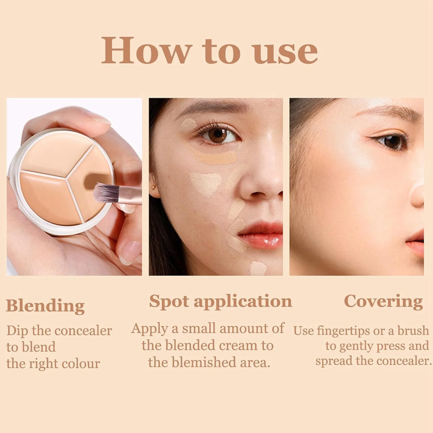 Триколірний консилер для скульптурування обличчя, фото №3 Триколірний консилер для скульптурування обличчя, фото №3