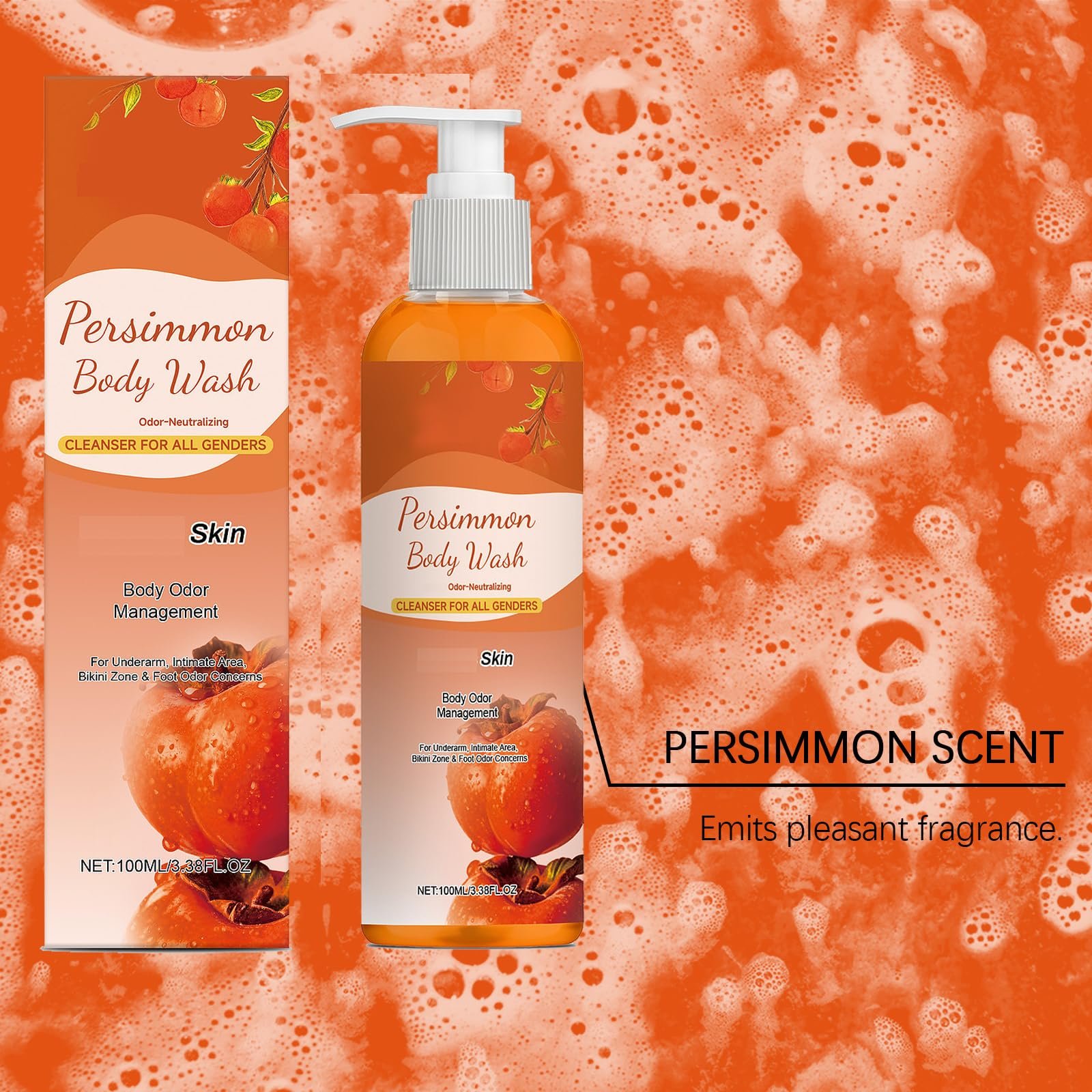 Гель для душу Persimmon видалення запаху тіла дезодоруючий очищення та догляд (2 шт), фото №6