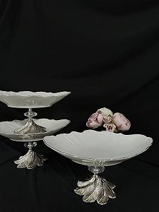 Цукерниця, фруктовниця, блюдо на срібній ніжці 34х23 см Пелюстка Bernadotte - Фото 1