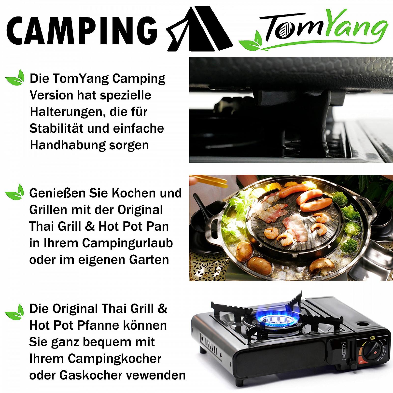 Сковорода-гриль TomYang BBQ Camping Pan Thai Grill & Hot Pot, Korean BBQ Grill, Mookata Thai Hot Pot, фото №2