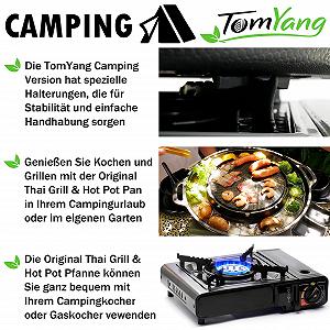 Сковорода-гриль TomYang BBQ Camping Pan Thai Grill & Hot Pot, Korean BBQ Grill, Mookata Thai Hot Pot synthetic.ua - Фото 1