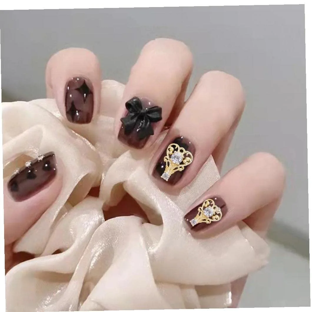 Прикраса для нігтів з кристалами стрази, плоскі намистини, фото №4