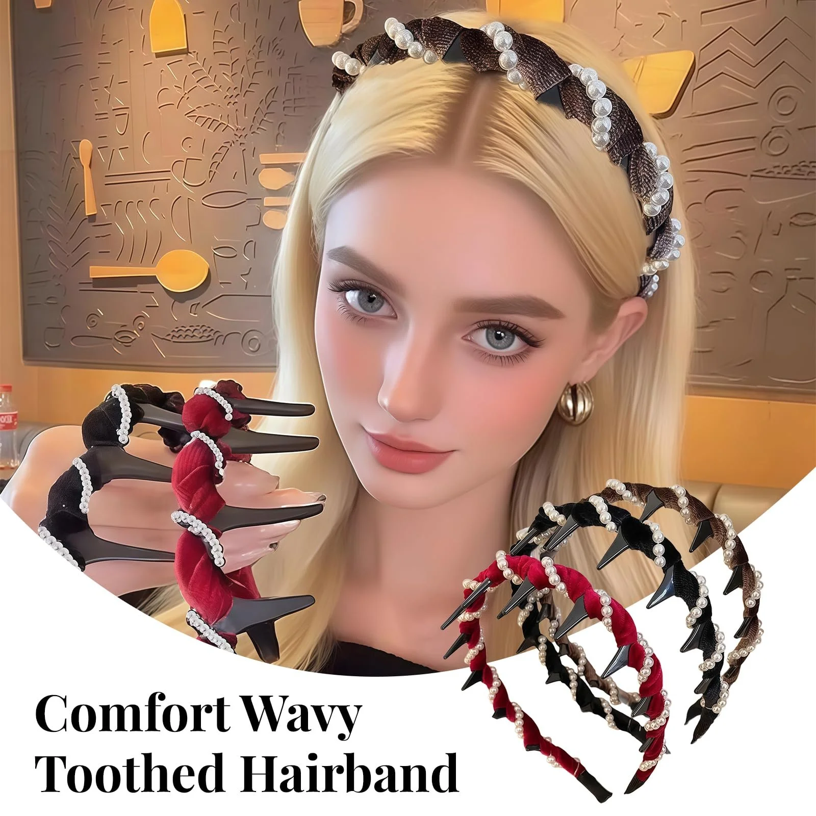 Вінтажний обруч для волосся (набір 3 шт), фото №3