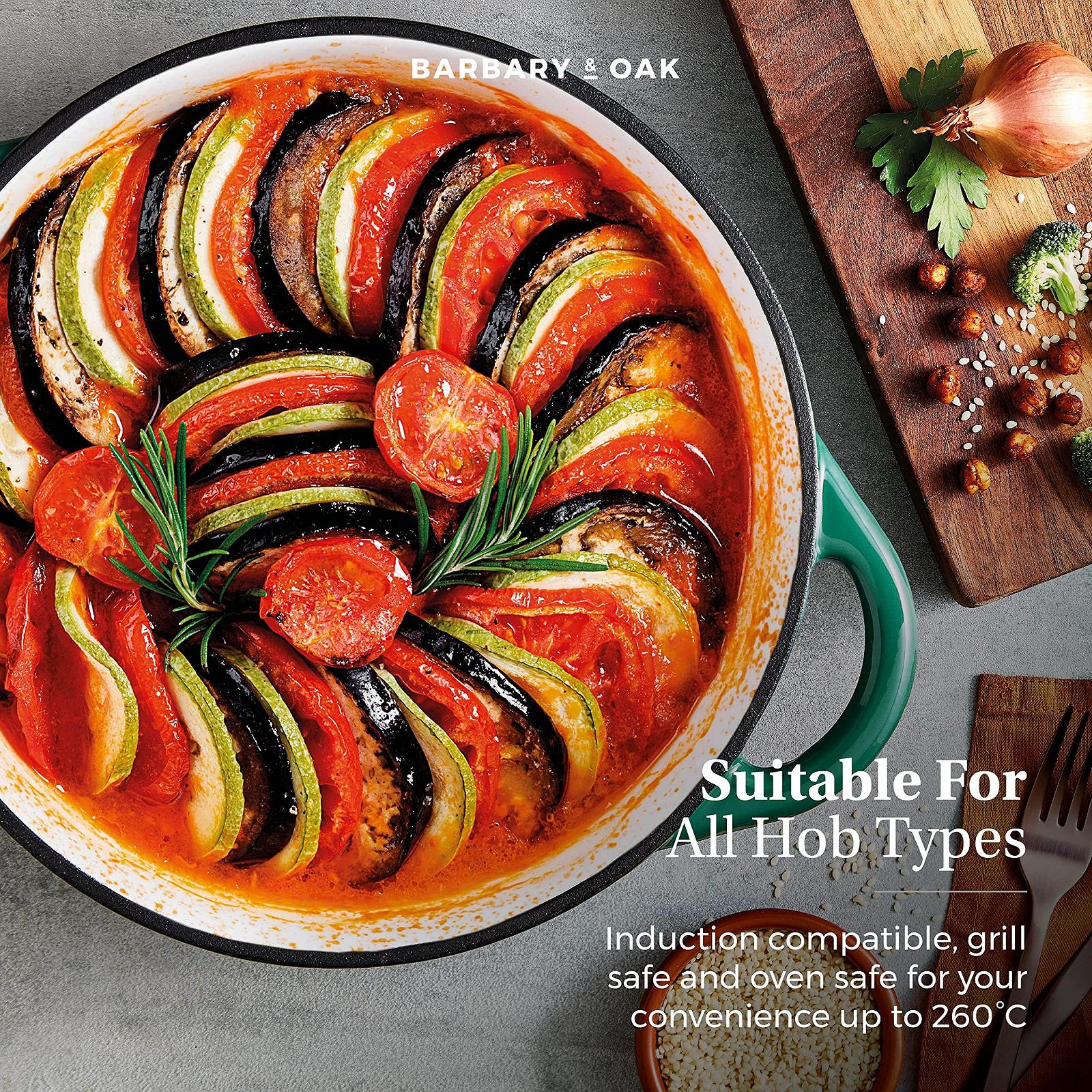 Жаровня Barbary & Oak BO800253GRN чугунная эмалированная 28 см зеленая, фото №5