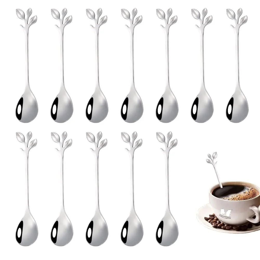 Ложка для кави з нержавіючої сталі у формі листка, фото №1