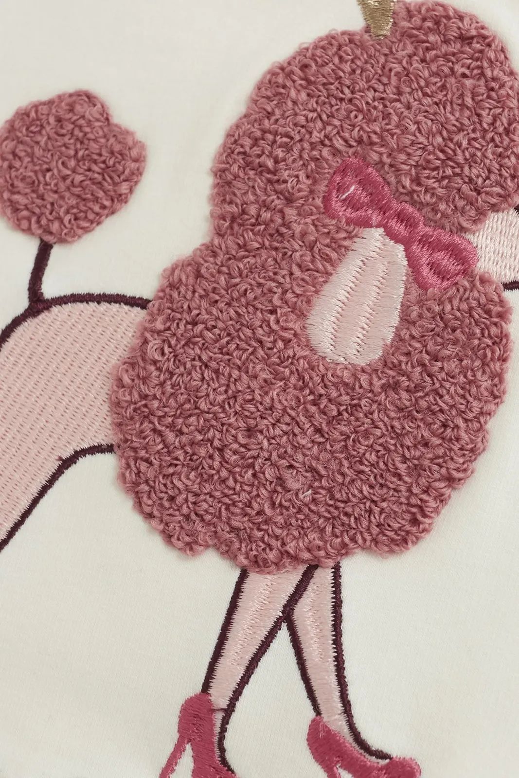 Свитшот MINYMO Детский Свитшот для девочек Пуловер Джемпер с вышивкой Рифленые манжеты Хлопковая смесь Легкий Эластичный Стандартная посадка, фото №3