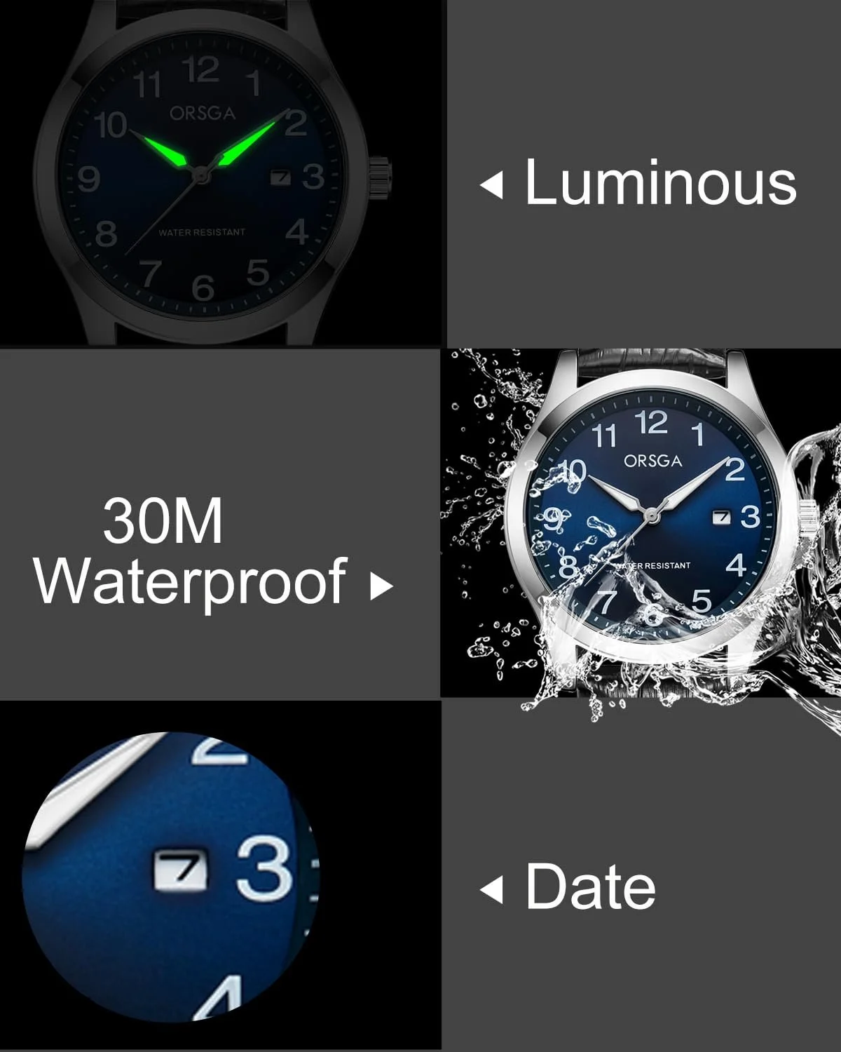 Часы CIVO Мужские Аналоговые Кожаный Ремешок из Нержавеющей Стали Водонепроницаемые Люминесцентные Дата Классические Бизнес Кварцевые, фото №6 Часы CIVO Мужские Аналоговые Кожаный Ремешок из Нержавеющей Стали Водонепроницаемые Люминесцентные Дата Классические Бизнес Кварцевые, фото №6