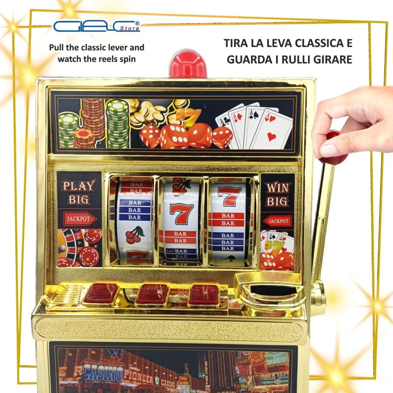 Скарбничка Slot Machine Las Vegas з підсвічуванням Jackpot, фото №7