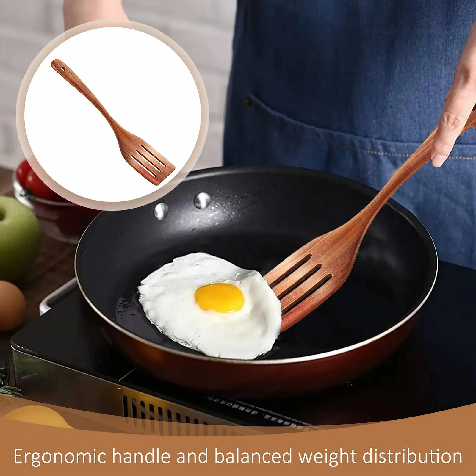 Набор лопаток Wooden Spatula Set 2 шт. термостойкие из оливкового дерева, фото №5 Набор лопаток Wooden Spatula Set 2 шт. термостойкие из оливкового дерева, фото №5