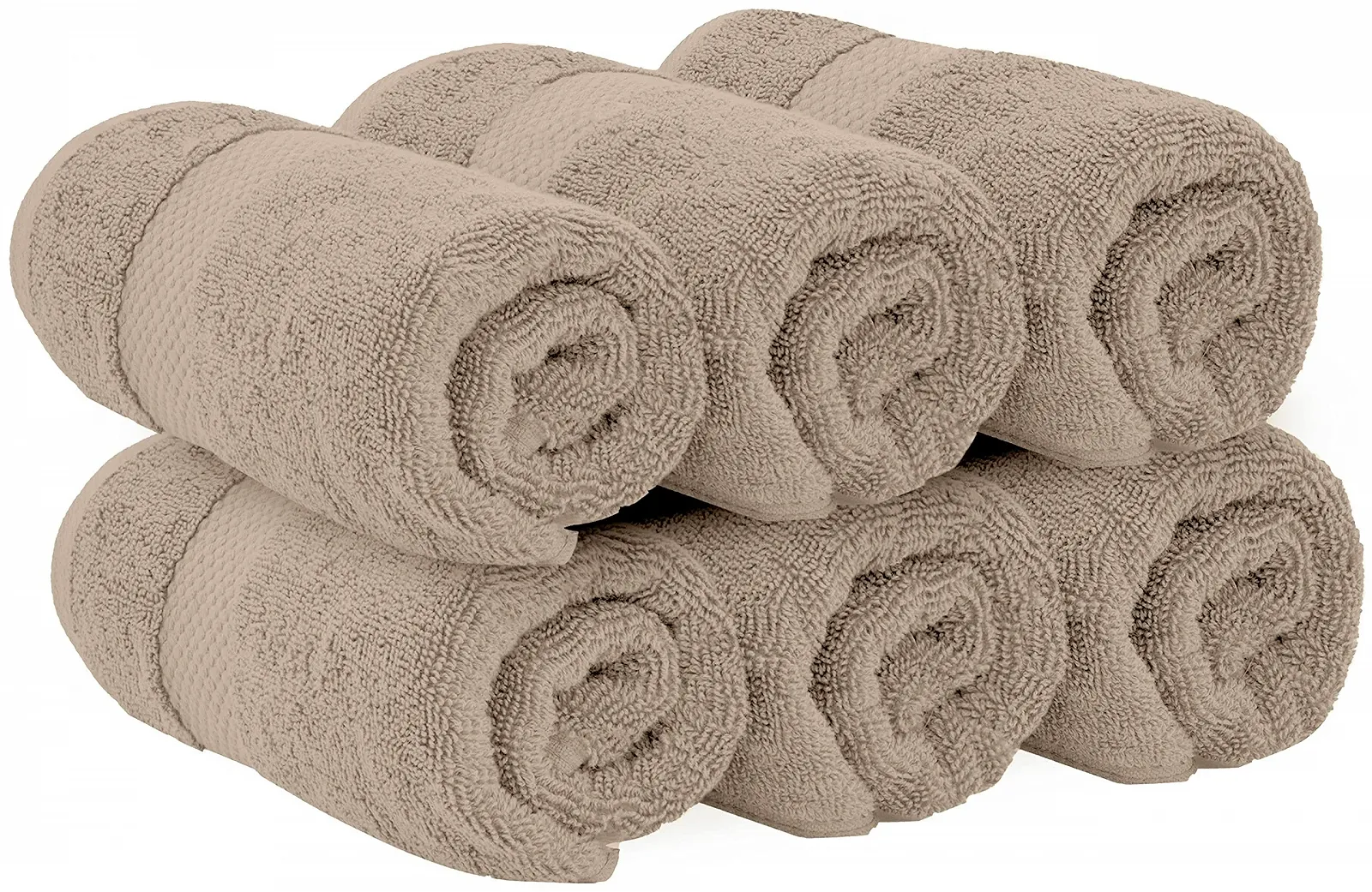 Набір рушників White Classic Luxury Egyptian Cotton 16" x 30" 6 шт. Taupe, фото №3