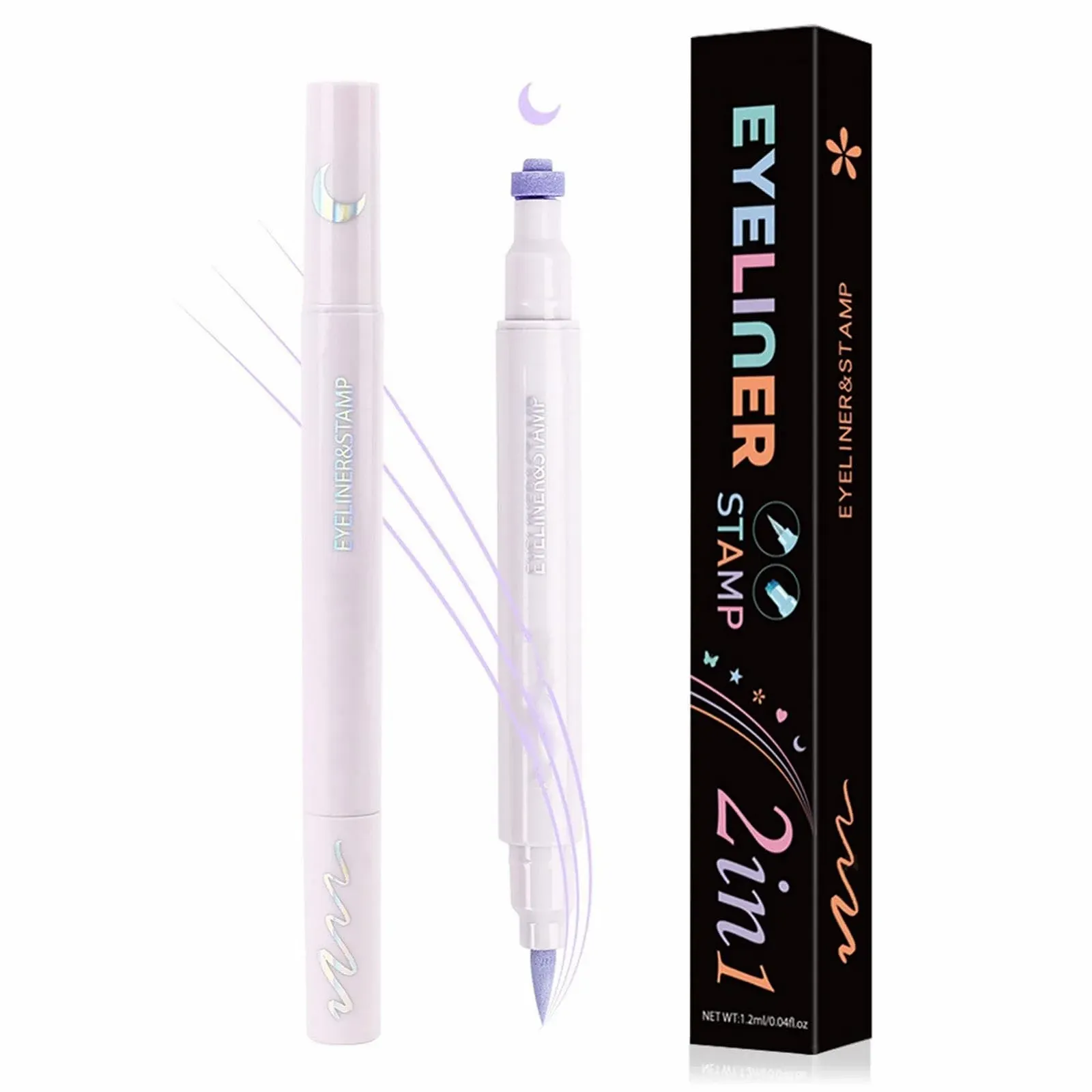 Підводка для очей двостороння з штампом, кольорова, водостійка, стійка, фото №1 Підводка для очей двостороння з штампом, кольорова, водостійка, стійка, фото №1