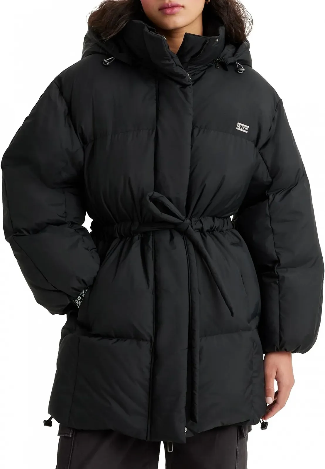 Женская зимняя куртка LEVIS PILLOW BUBBLE MID Caviar - XXS, фото №1