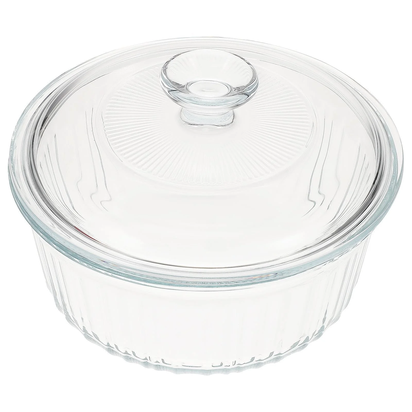 Кастрюля DECHOUS круглая стеклянная с крышкой термостойкая прозрачная, фото №1 Кастрюля DECHOUS круглая стеклянная с крышкой термостойкая прозрачная, фото №1