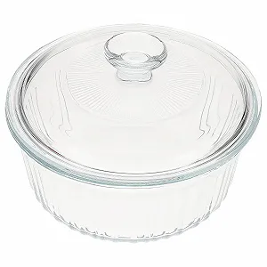 Купить Кастрюля DECHOUS круглая стеклянная с крышкой термостойкая прозрачная - Фото 1 Кастрюля DECHOUS круглая стеклянная с крышкой термостойкая прозрачная - Фото 1