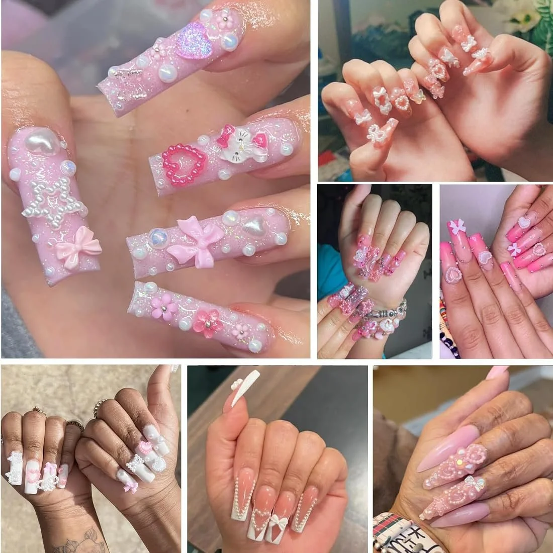 Стразы для ногтей, набор ювелирных изделий для ногтей, жемчужная лунная любовная смола, аксессуары для ногтей для DIY (A2), фото №5