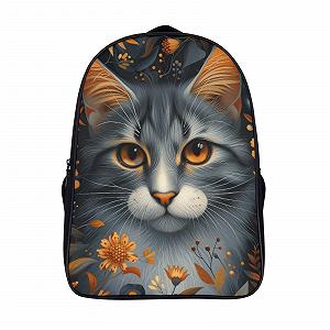 Рюкзак RSIUUODNF Cat 3D Дитячий Великий Чорний 40x28x16см - Фото 1