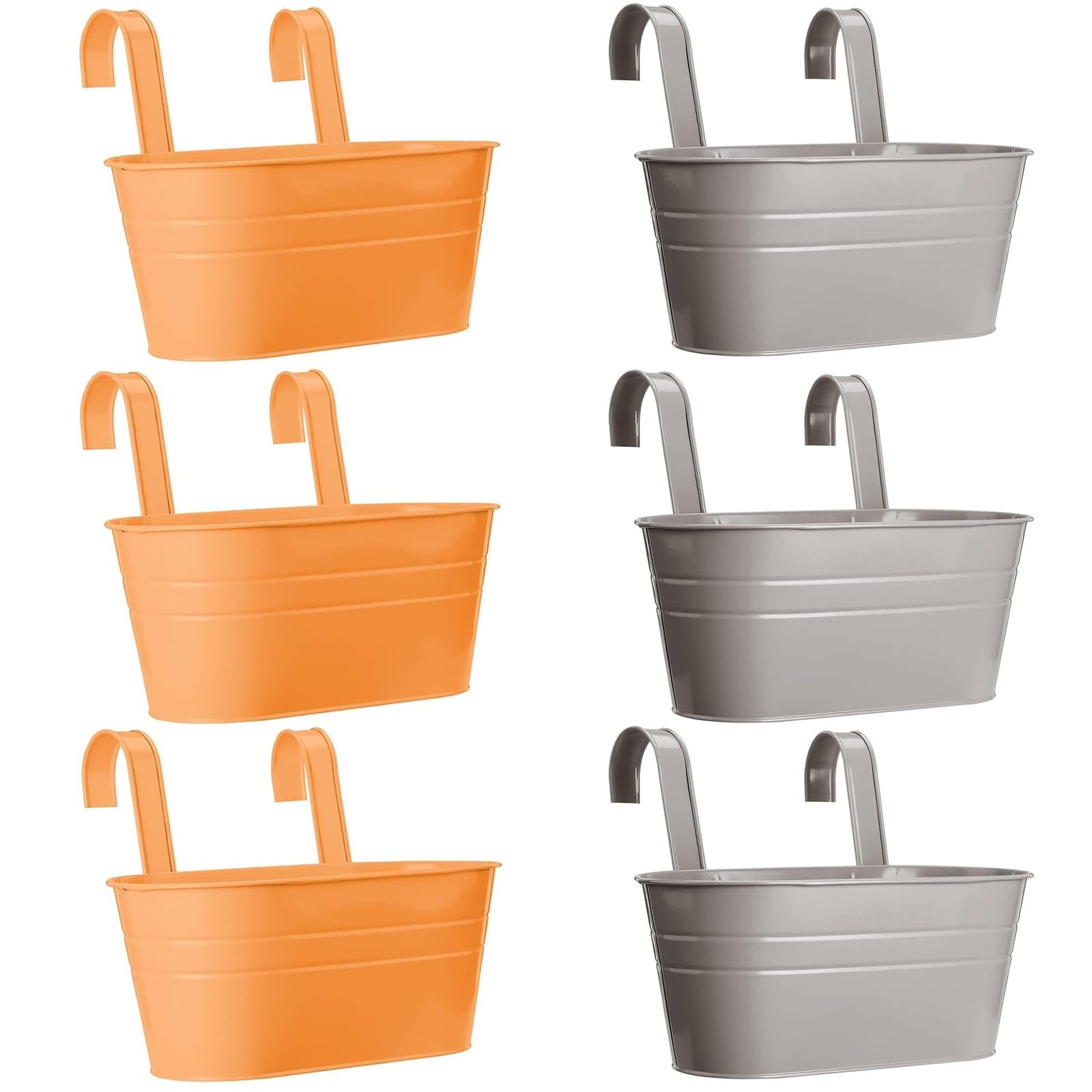 Підвісні квіткові горщики 6 шт. металеві з гачками, фото №2