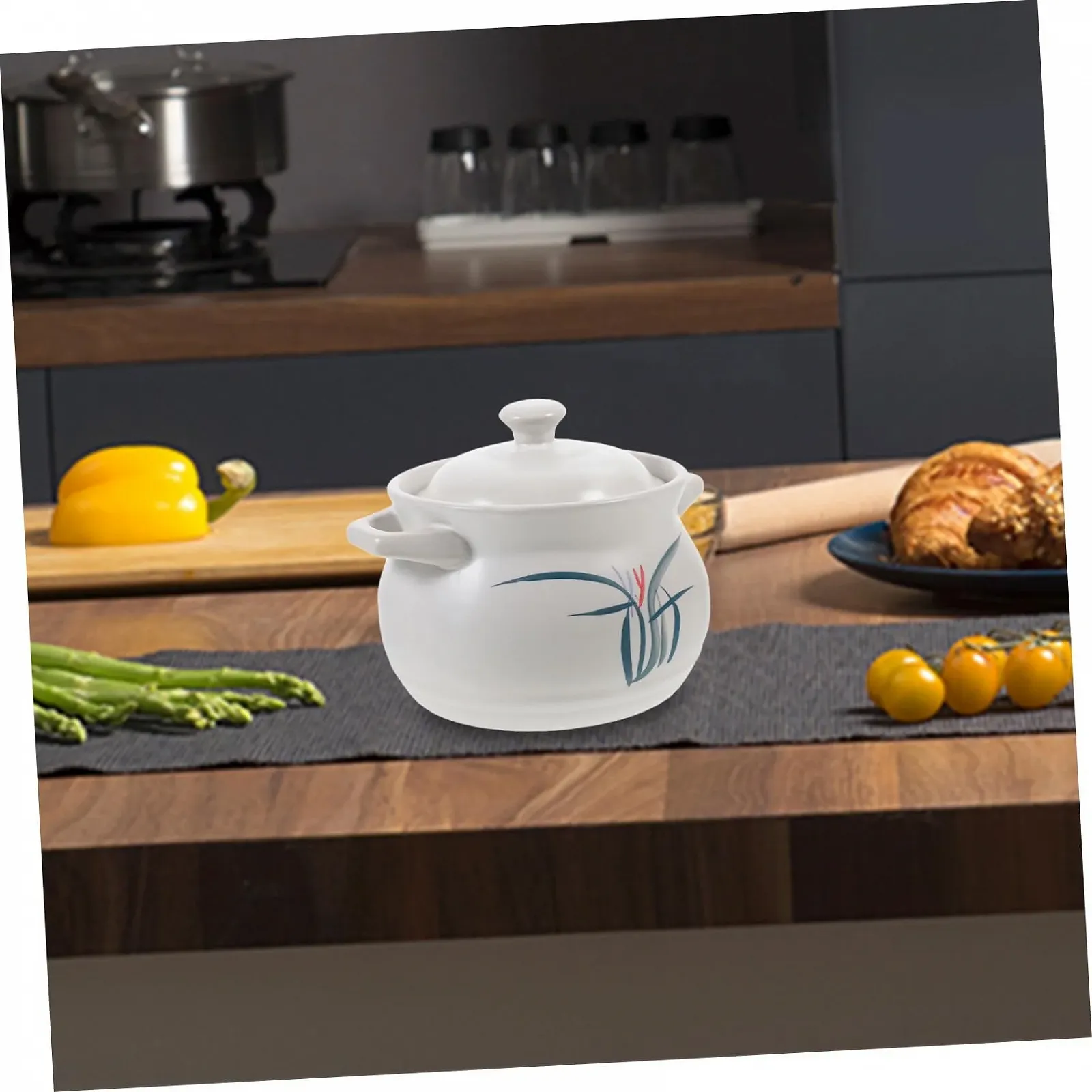 Каструля для тушкування PartyKindom керамічна термостійка з ручкою, фото №9