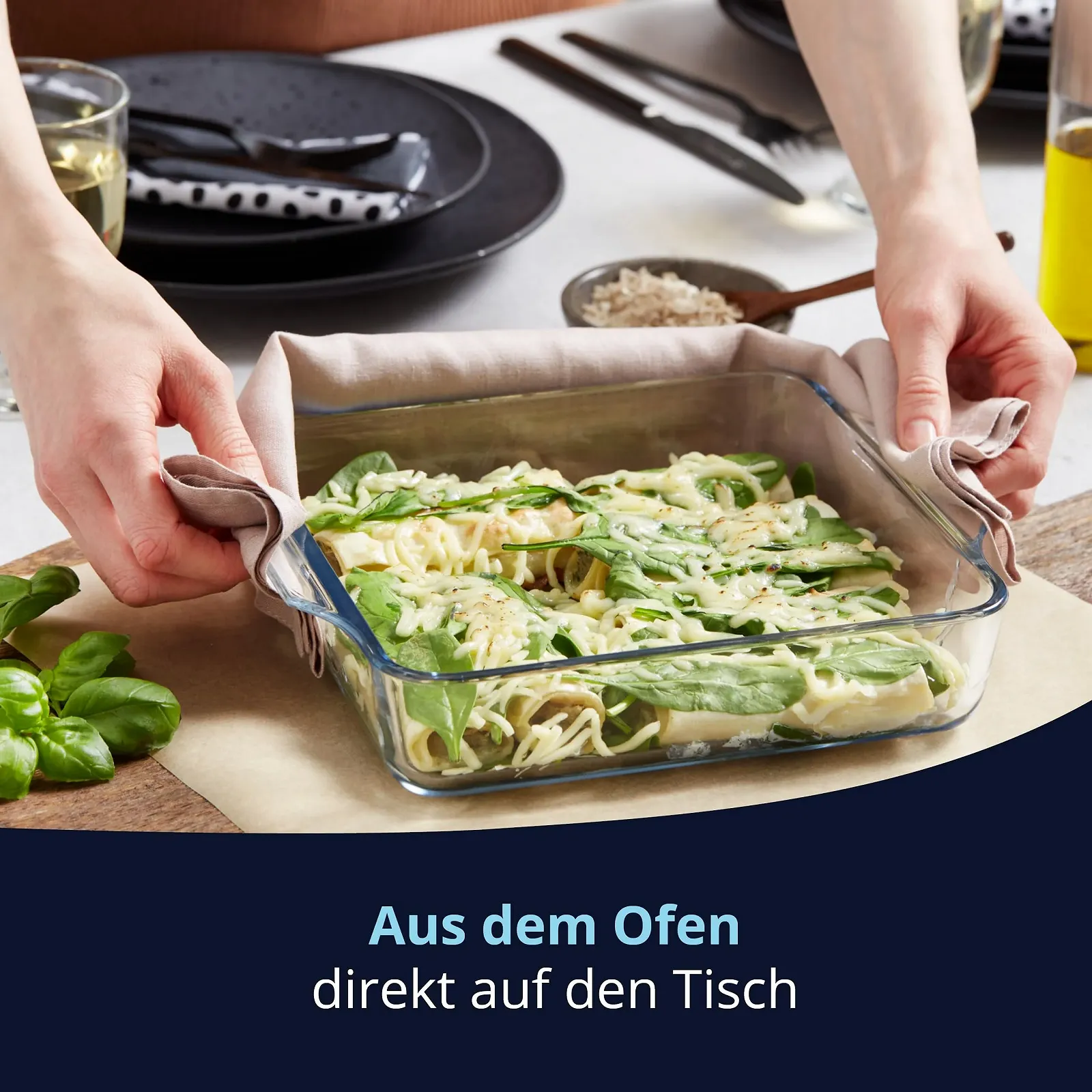 Форма для запікання KHG 1.5 L квадратна скляна з кришкою 24 x 20 x 5 см, фото №3