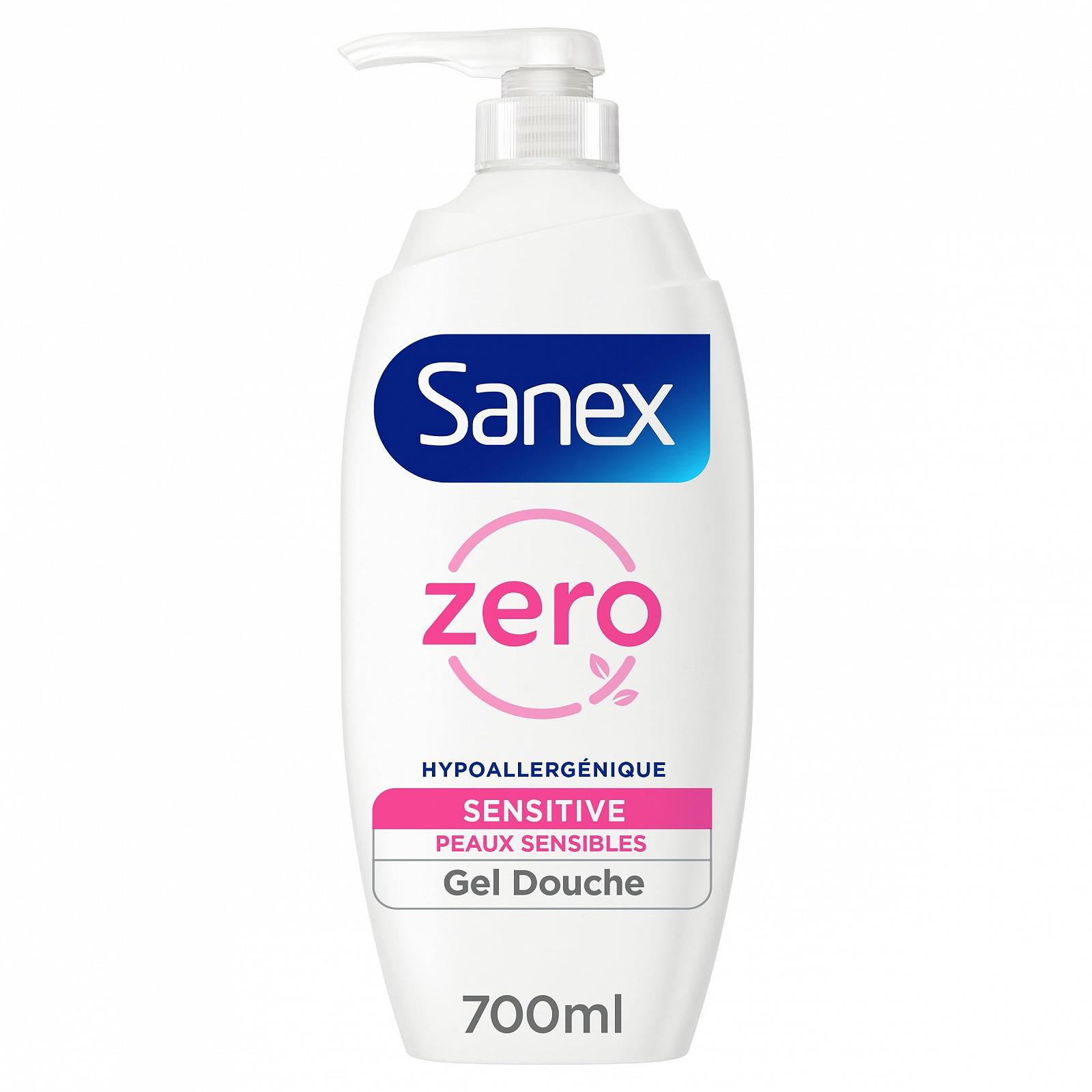 Гель для душу Sanex Zero% Sensitive для чутливої шкіри без мила з помпою 700 мл, фото №1
