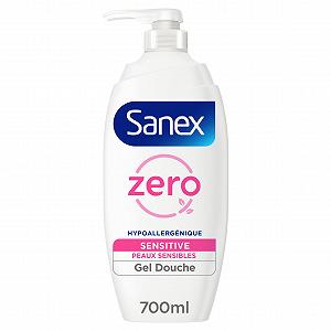 Гель для душу Sanex Zero% Sensitive для чутливої шкіри без мила з помпою 700 мл - Фото 1