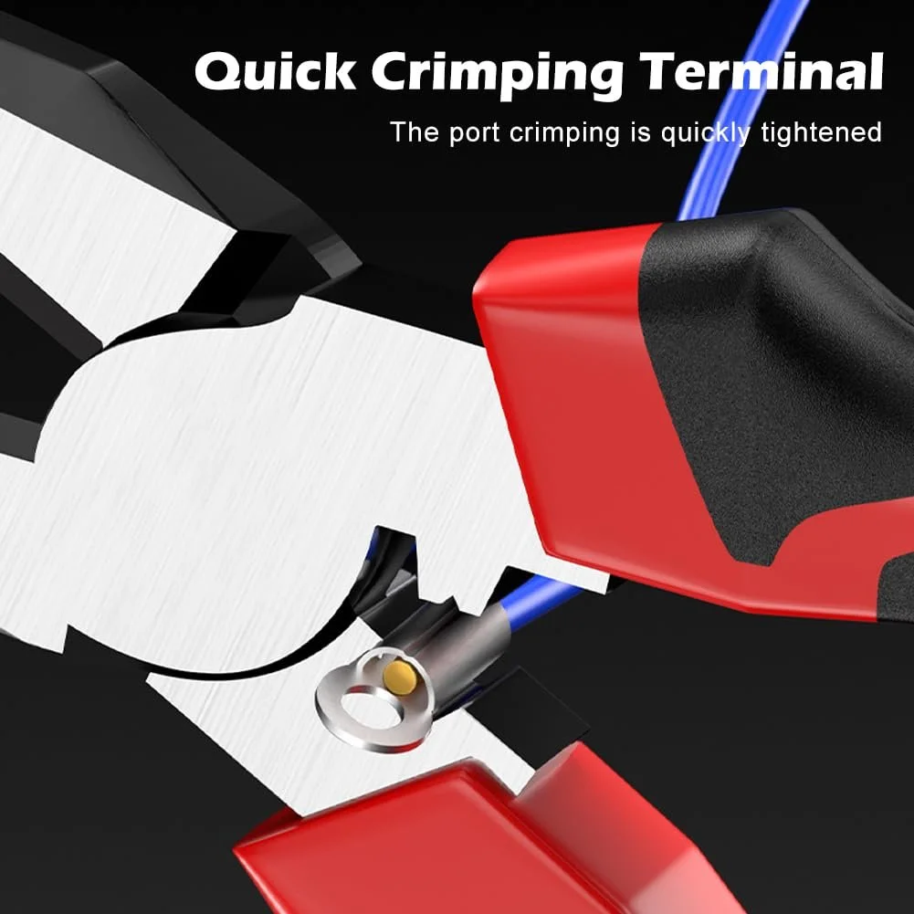 Набор плоскогубцев Комбинированные плоскогубцы, боковые кусачки, плоскогубцы с длинными губками 160 мм, Черный и Красный, фото №8