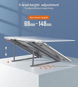 Подставка для ноутбука BHHB, 6 уровней, регулируемая высота, складная вентилируемая алюминиевая подставка, совместимая с MacBook, iPad и другими ноутбуками 9 ~ 17 дюймов synthetic.ua - Фото 1