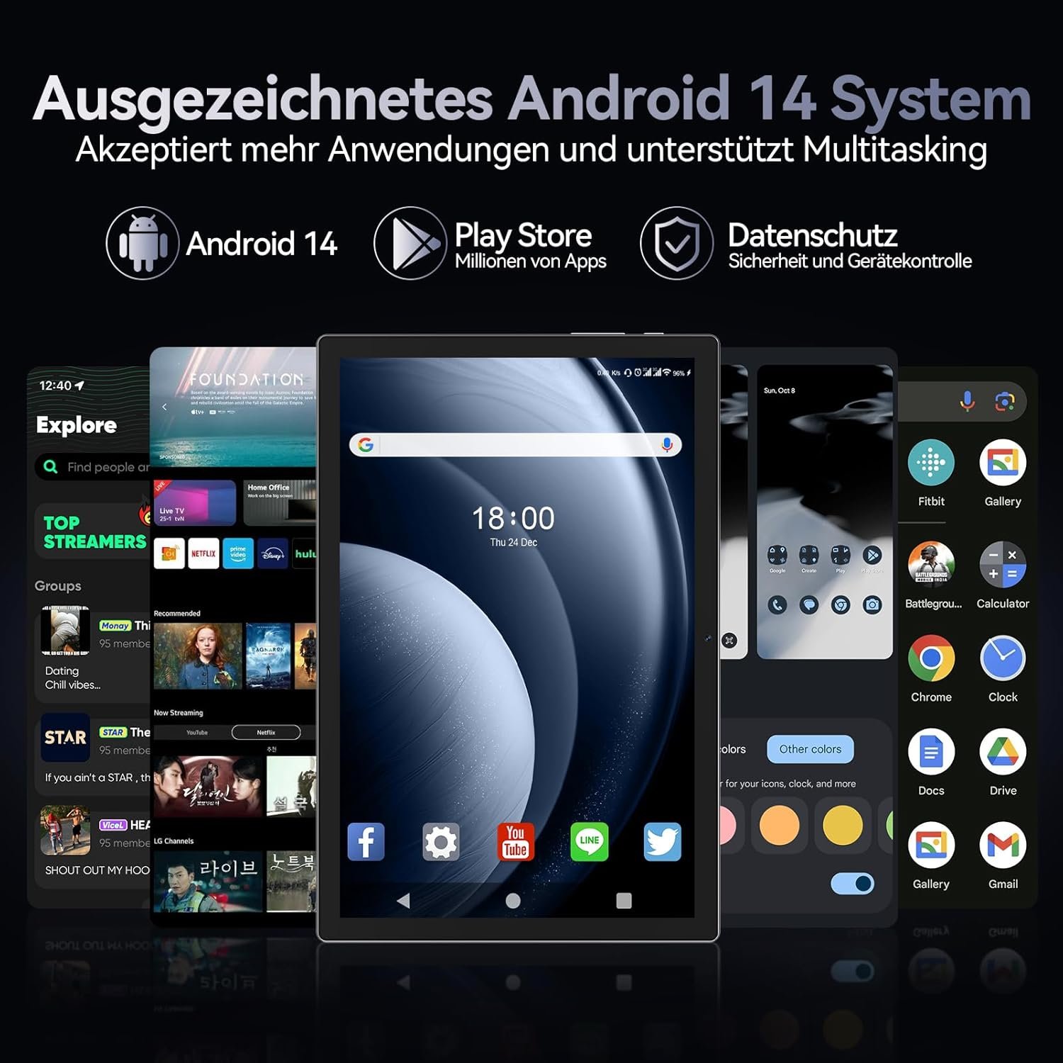 Планшет 10.1" ANTEMPER D113 4+4/128 ГБ 5G 1-SIM 8 ядер Android 14 7000 mAh Черный, фото №2 Планшет 10.1" ANTEMPER D113 4+4/128 ГБ 5G 1-SIM 8 ядер Android 14 7000 mAh Черный, фото №2