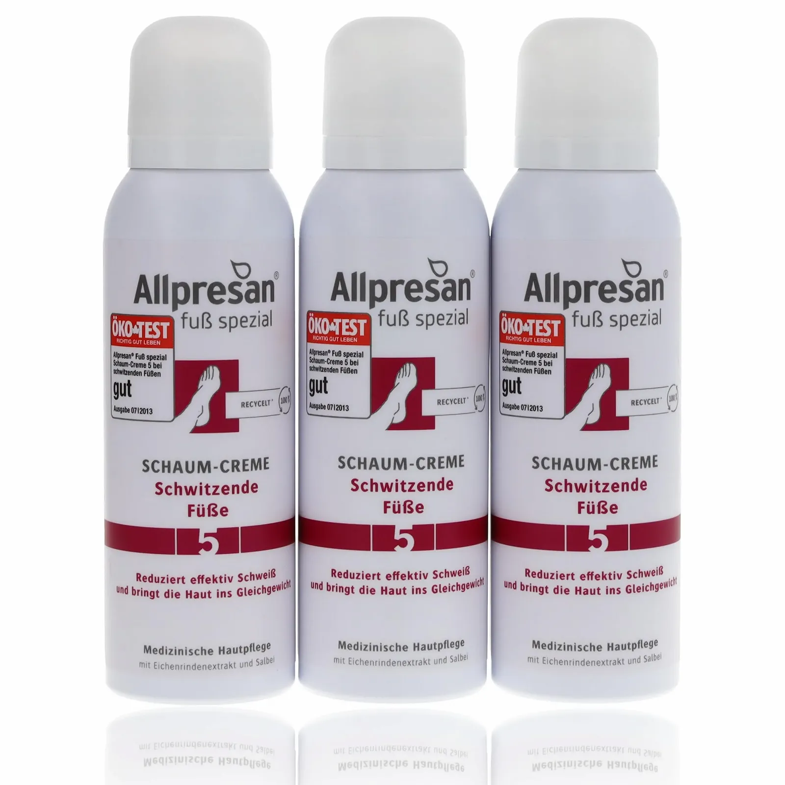 Крем-пена для ног Allpresan Fuß Spezial No. 5 для потеющих ног 3 х 125 мл, фото №1