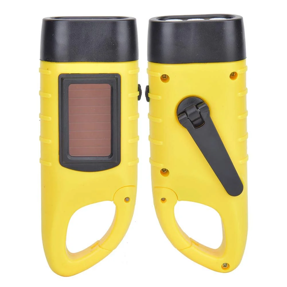 Ліхтарик Alomejor Ручний з сонячною панеллю LED Компактний для надзвичайних ситуацій Зелений ABS пластик Жовтий, фото №2