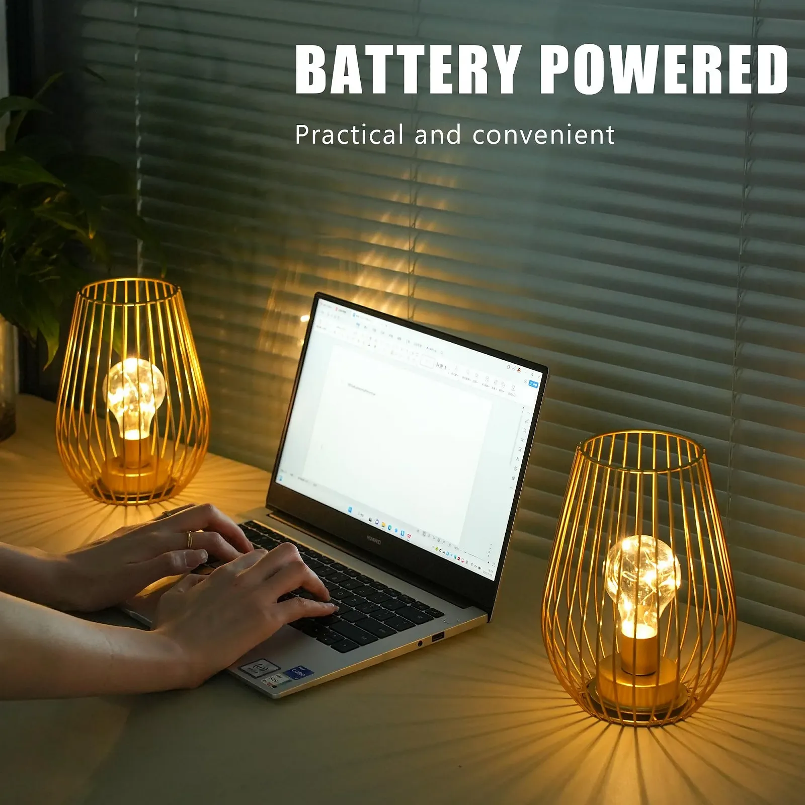 Настільна лампа TRIROCKS 20 см комплект із 2 шт. золота, фото №7