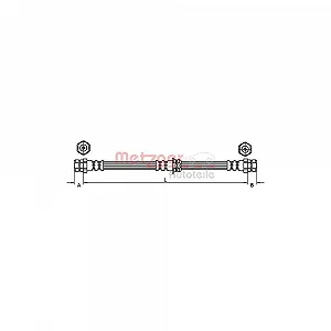 Гальмівний шланг METZGER 4110435 для VW, передній міст зліва, передній міст справа - Фото 1