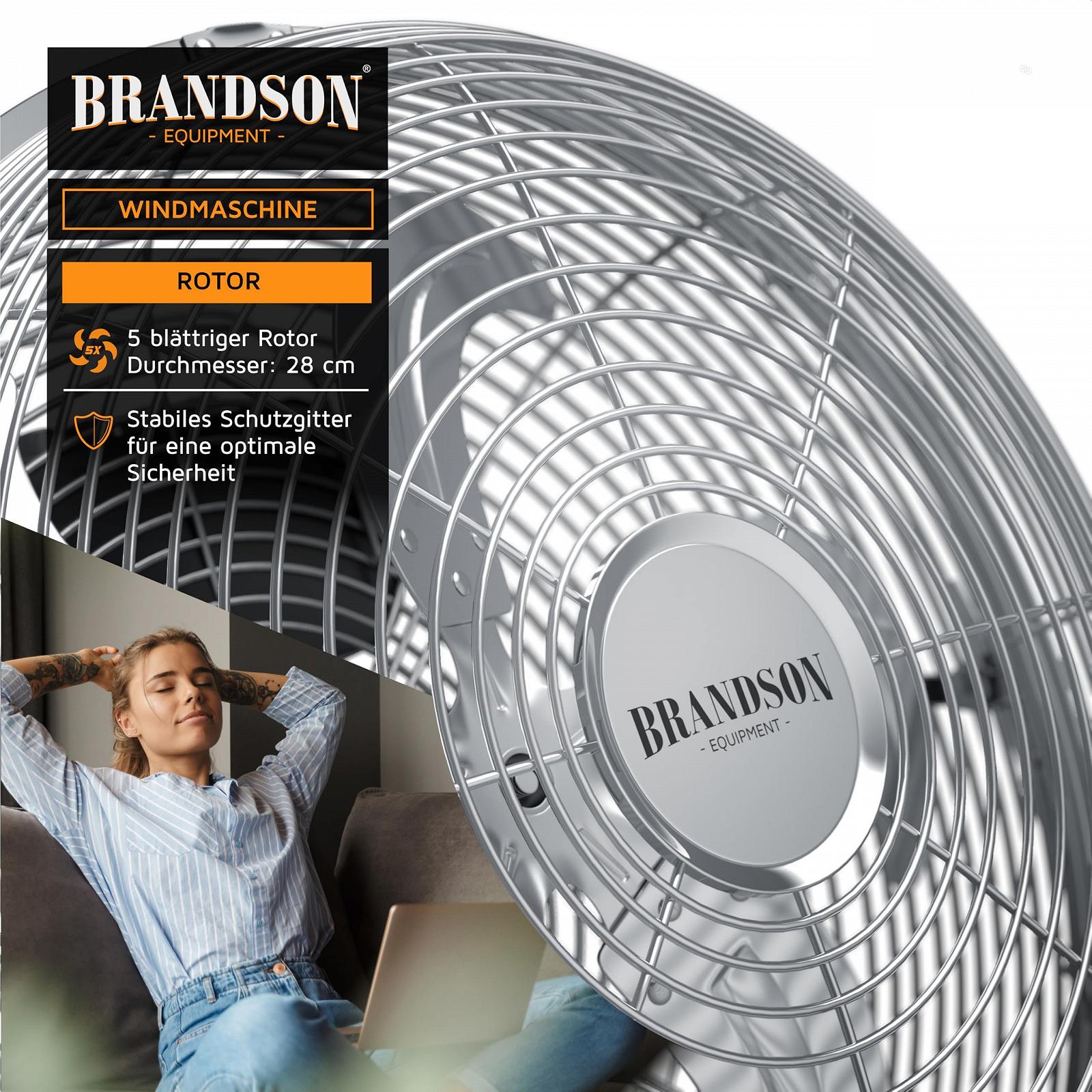 Вентилятор напольный Brandson Retro, 30 см, серебристый, фото №6
