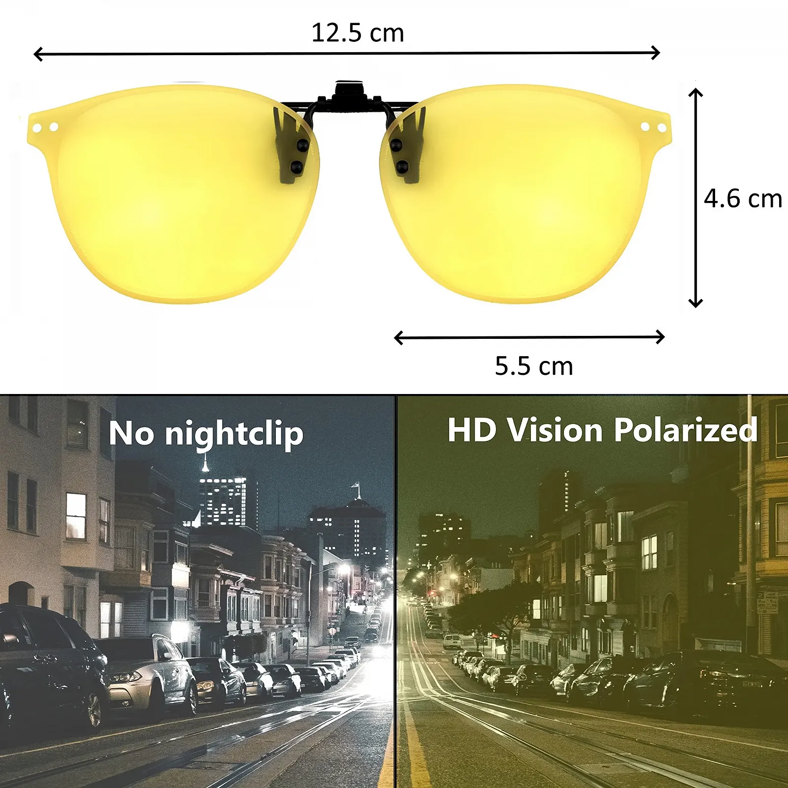 Кліп для окулярів CREYESTAL для нічного водіння, поляризовані, Жовті, фото №2