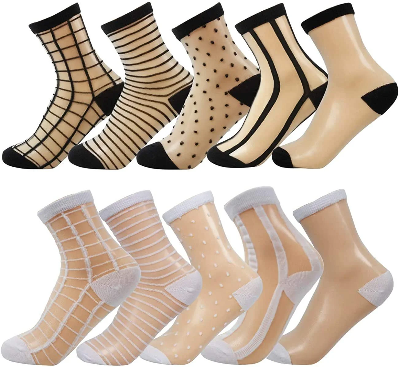 Прозорі шкарпетки Жіночі Мереживні Вишивка Кристал Мода 10 пар, фото №1 Прозорі шкарпетки Жіночі Мереживні Вишивка Кристал Мода 10 пар, фото №1