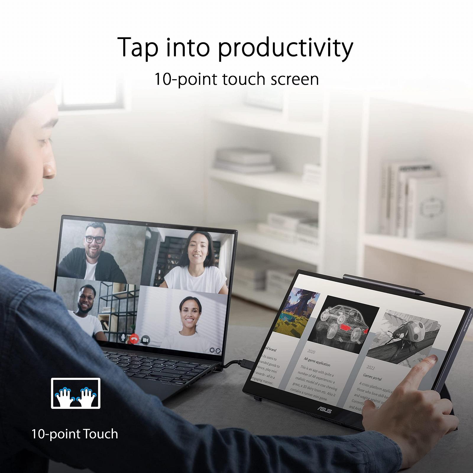 Монітор ASUS ZenScreen Ink MB14AHD 14 дюймів Портативний USB Тачскрін Full HD Type-C Micro HDMI, фото №5