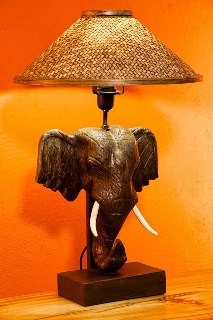 Настільна лампа Kinaree Chang Elephant Solid Wood Bamboo 62 см, фото №5