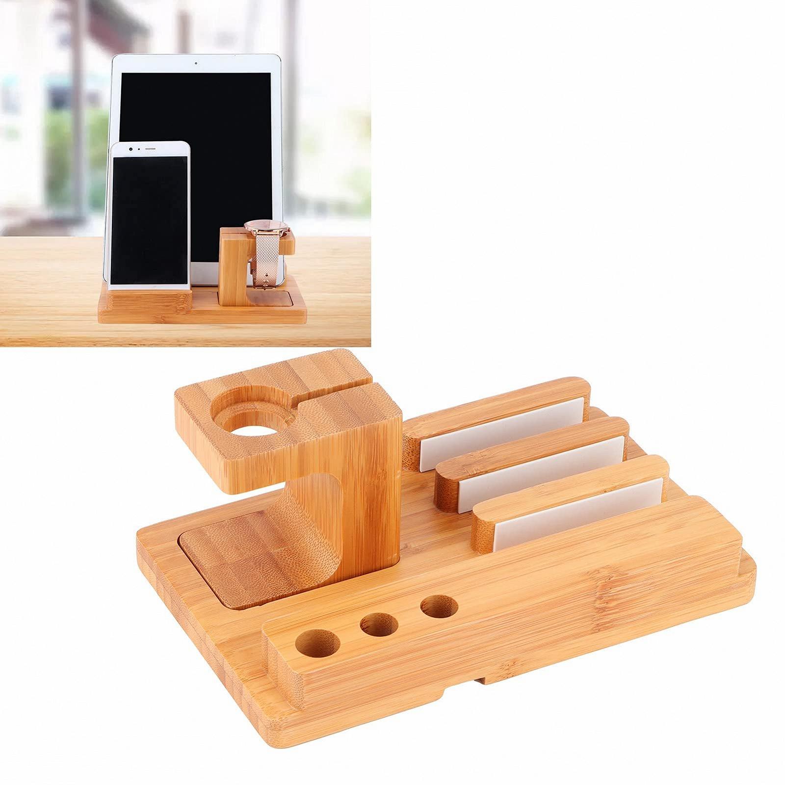 Настольный держатель для телефона для ноутбука, деревянная подставка, компактный дизайн, экономия места, фото №3