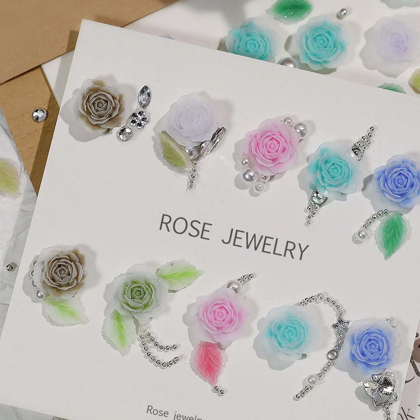 3D Цветок для ногтей Rose Blatt, украшение для маникюра, фото №3