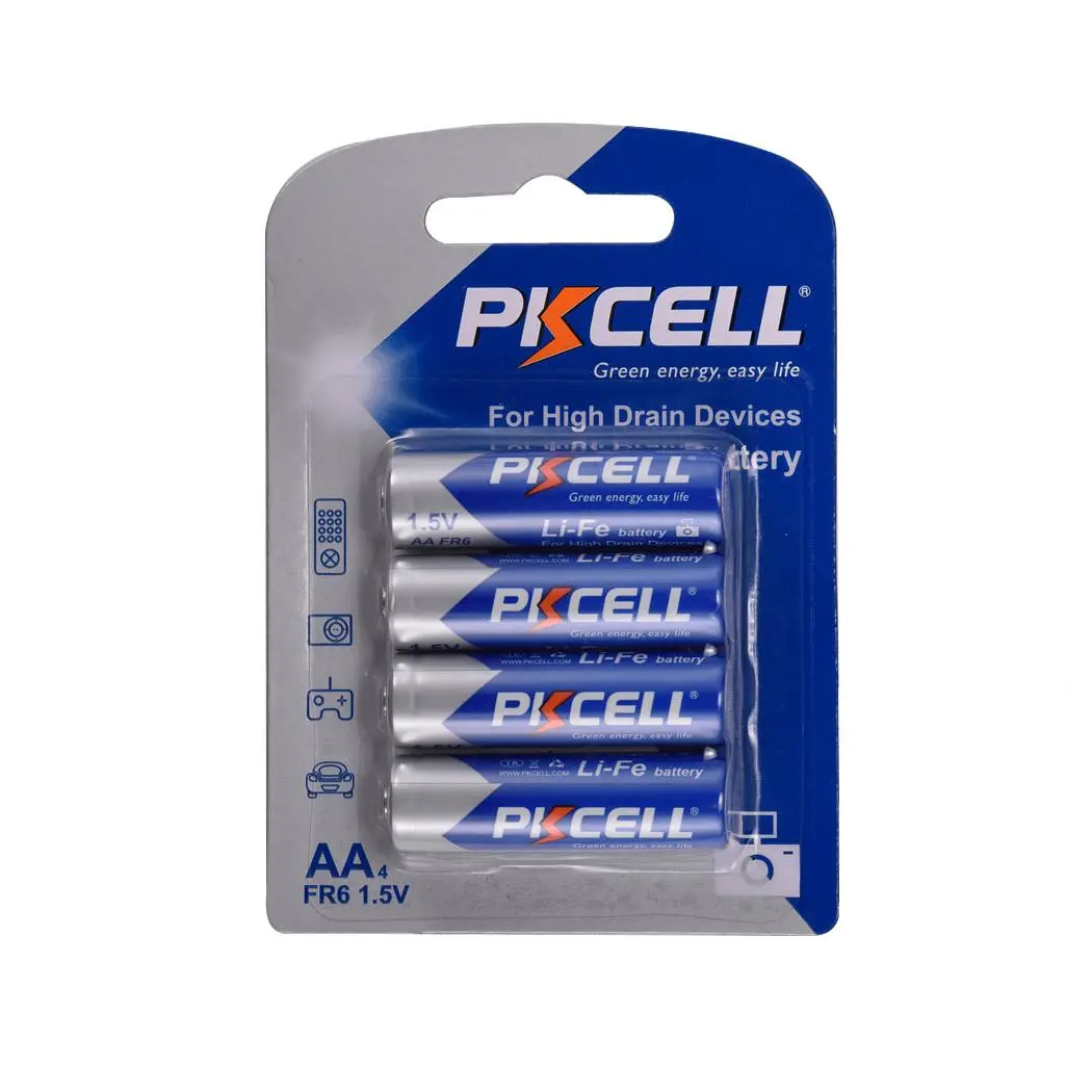 Батарейка литиевая PKCELL LiFe 1.5V AA/FR6, 4 шт в блистере (упак.48 штук за блист.Q12, фото №1
