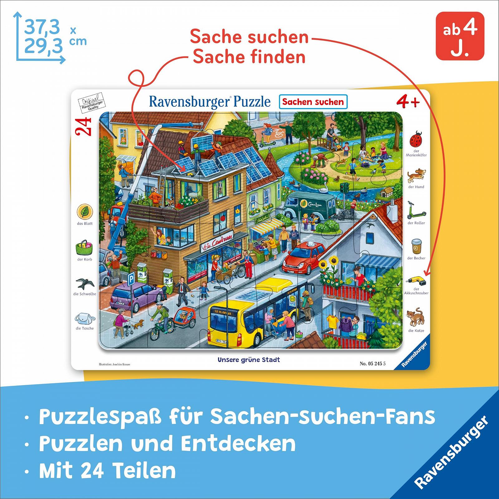 Пазл-рамка Ravensburger Children's Puzzle Our Green City 24 элемента, фото №2