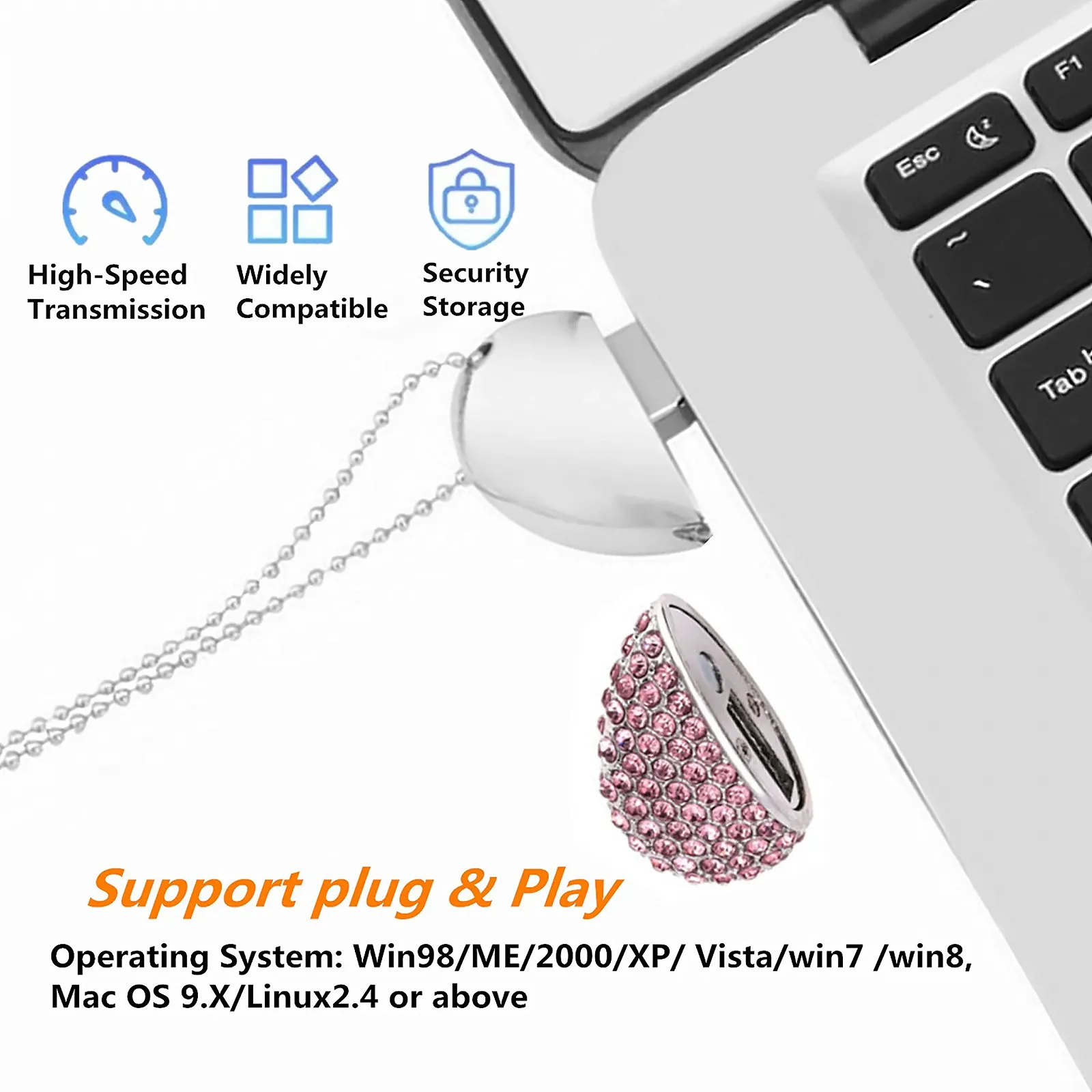 USB-накопичувач Crystal Heart Shape 64 GB USB 3.0 High Speed, фото №4 USB-накопичувач Crystal Heart Shape 64 GB USB 3.0 High Speed, фото №4