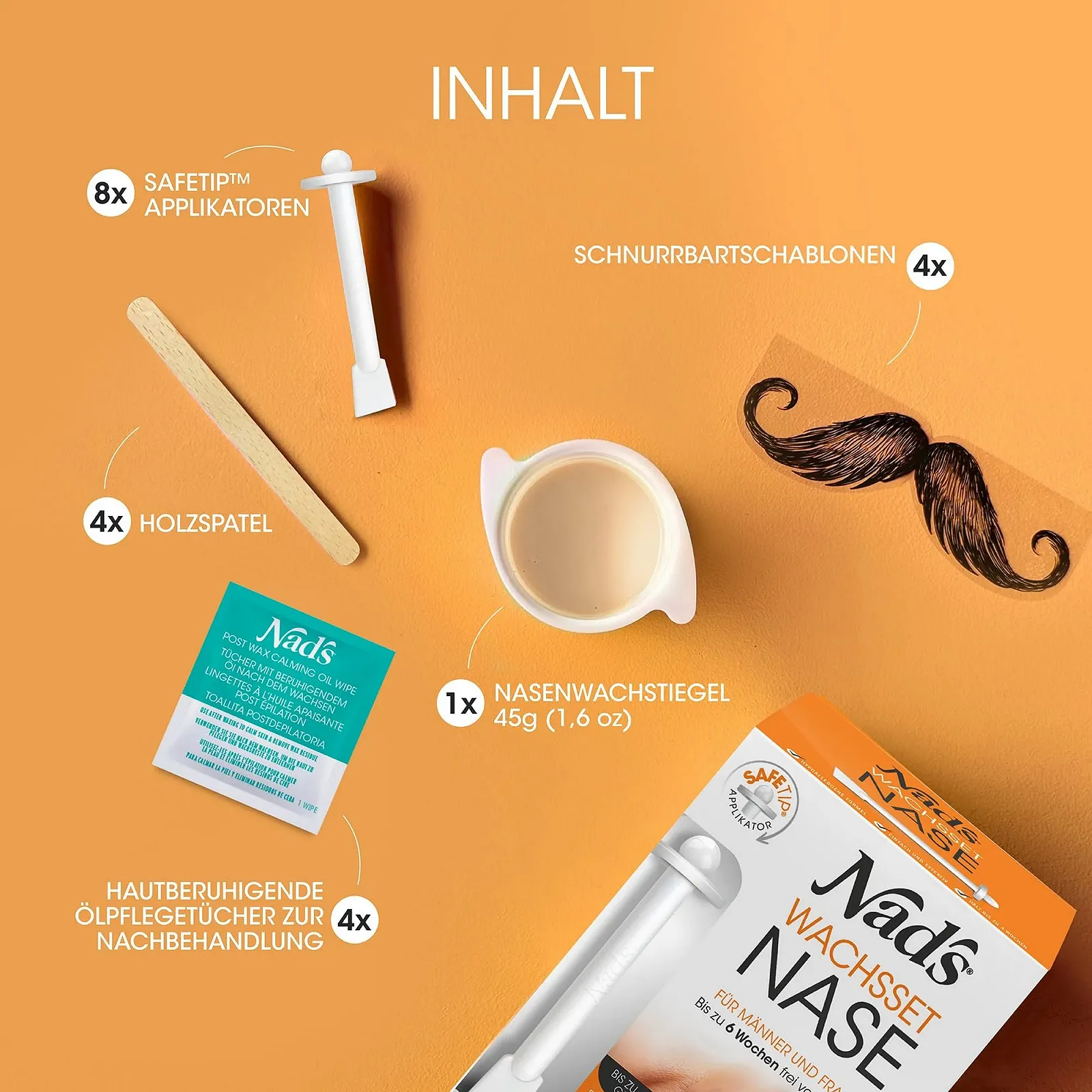Набір для депіляції воском Nad's Nose Hair Wax для носа, фото №7 Набір для депіляції воском Nad's Nose Hair Wax для носа, фото №7