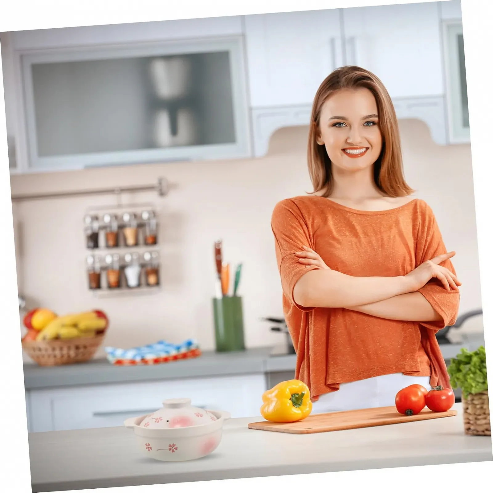 Горщик глиняний у японському стилі з кришкою термостійкий для супів та рису house, фото №5