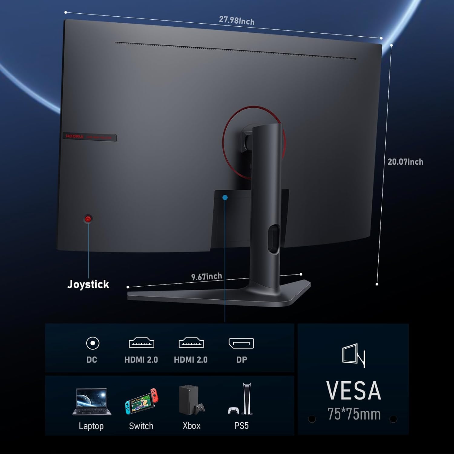 Монітор 32" KOORUI MG32A4QB QHD VA 170 Гц, фото №5