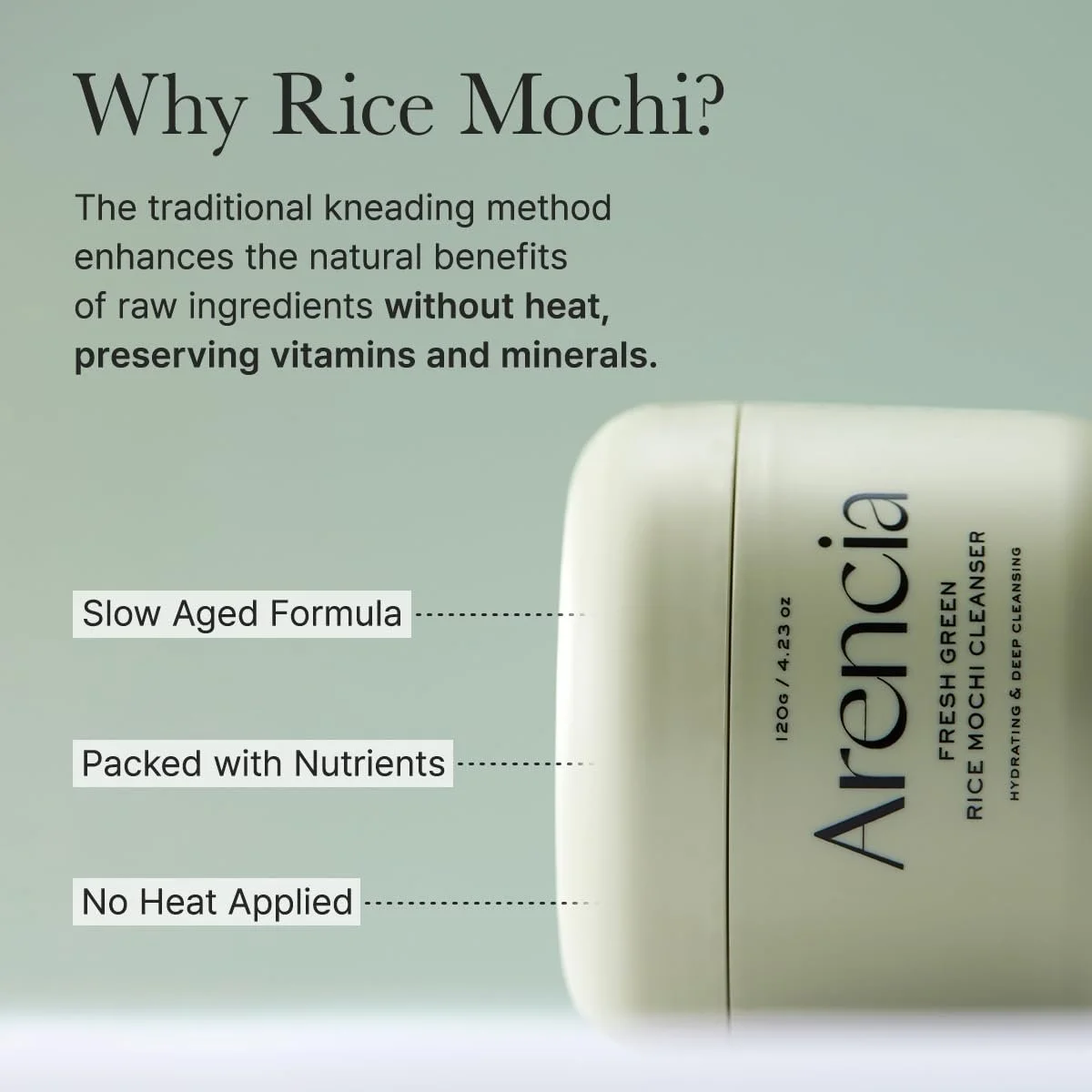 Очищуючий засіб для обличчя Arencia Korean Rice Mochi Foaming Gentle Exfoliating All in One Deep Cleansing Moisturizing Pore Minimizing Remove Blackheads 120 г, фото №8